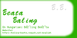 beata baling business card